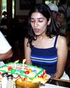 Prachi blowing out the candles
