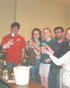 A group toast to the Man of the Hour! (l to r: Terry, Curt, Kate, Jessica, Archit, Jennie, and Hyma)