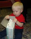 Emerson (Christine's son) enjoys the boxes! (who needs a gift when you have a box??)