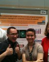 Hieu Nguyen and his undergrads (Jeff Coursen and Claudia Wei) pose in front of their poster with Christine. Hieu is in one of his usual silly poses!