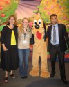 More photos with people in animal costumes! Here we are all with Pluto.